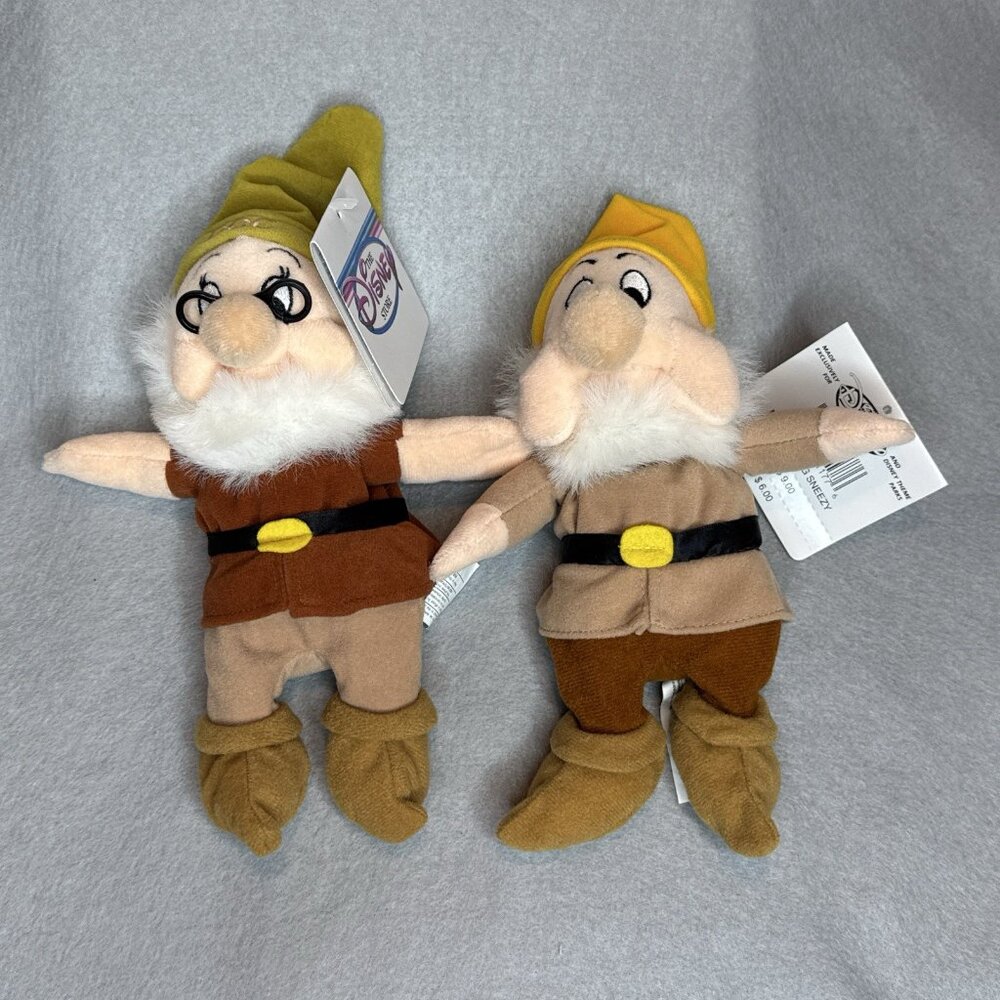 Snow White 7 Dwarfs Prince Witch Disney Store Bean Bag Plush Stuffed Set of 10 - Picture 11 of 16